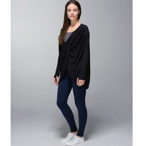 Lululemon Twist & Wrap Sweater Heathered Black Boolux Size 6